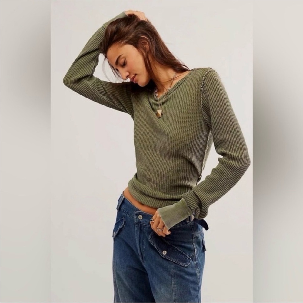 Free People Roll With It thermal, green